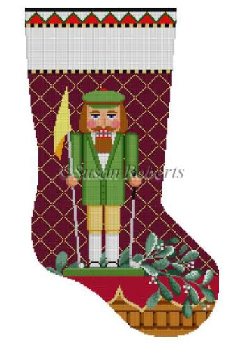 click here to view larger image of Nutcracker/Golfer Stocking (hand painted canvases)