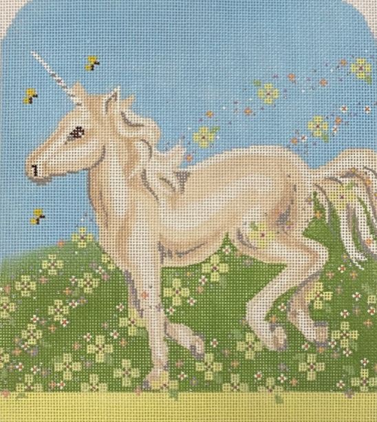 click here to view larger image of Unicorn w/Flowers (hand painted canvases)