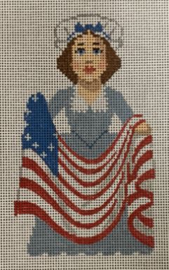 click here to view larger image of Patriotic Ornaments - Betsy Ross (hand painted canvases)
