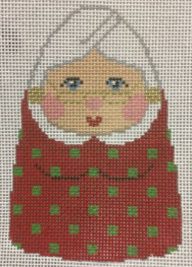click here to view larger image of Pudgy Mrs Claus Ornament (hand painted canvases)