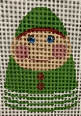 click here to view larger image of Pudgy Elf Ornament (hand painted canvases)