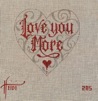 click here to view larger image of Love You More Heart (hand painted canvases)