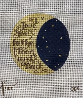 click here to view larger image of Love You Moon w/Sky (hand painted canvases)