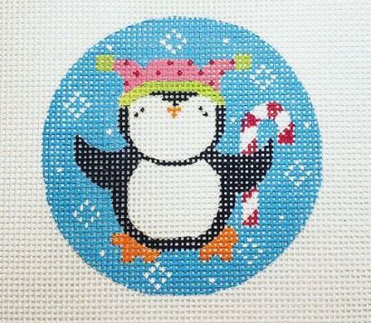 click here to view larger image of Pink Hat Penguin (hand painted canvases)