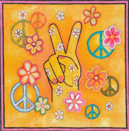 click here to view larger image of Hippie Collection - Peace (hand painted canvases)