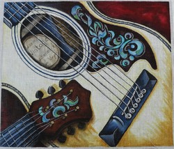 click here to view larger image of Vintage Guitar (hand painted canvases)