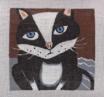 click here to view larger image of Black/White Cat (hand painted canvases)