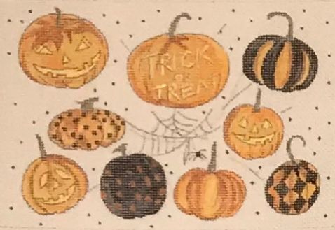 click here to view larger image of Multi Pumpkins (hand painted canvases)