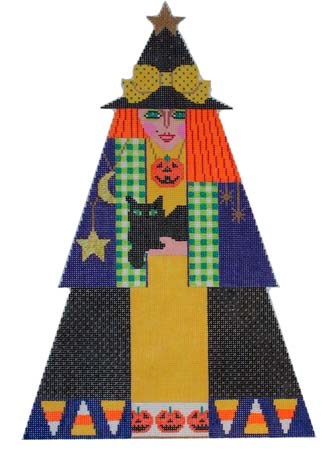 click here to view larger image of Glitzy Witch (hand painted canvases)