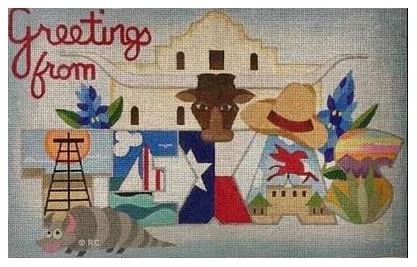 click here to view larger image of Greetings from Texas (hand painted canvases)