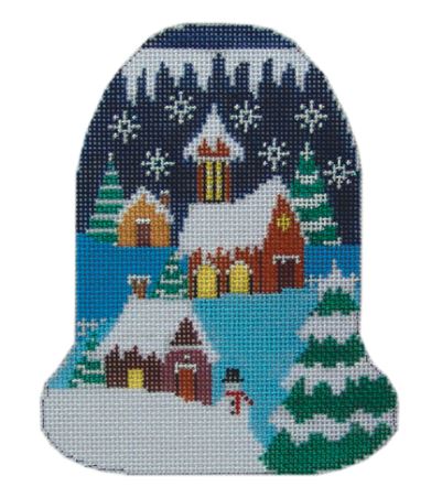click here to view larger image of Christmas Village Bell (hand painted canvases)