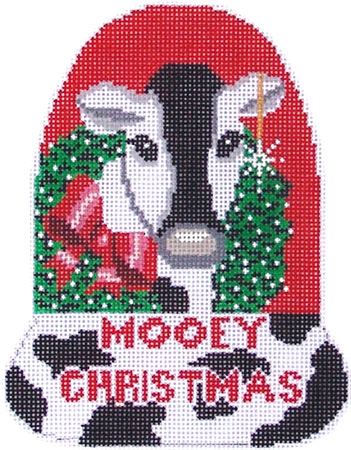 click here to view larger image of Mooey Christmas Bell (hand painted canvases)