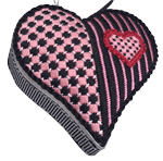 click here to view larger image of Pink/Black Heart Set (hand painted canvases)