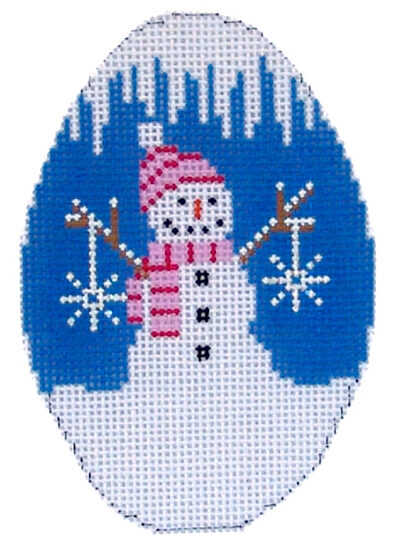 click here to view larger image of Petite Oval Snowman II (hand painted canvases)
