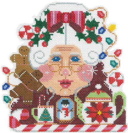 click here to view larger image of Mrs Santa Claus Head (hand painted canvases)