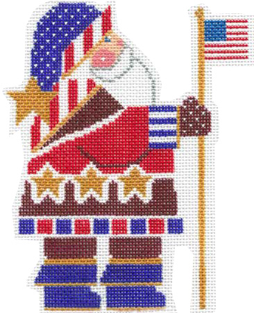 click here to view larger image of Folk Santa - Patriotic (hand painted canvases)
