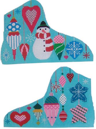 click here to view larger image of Glitzy Ornament Skate (hand painted canvases)