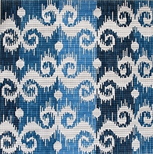 click here to view larger image of Ikat III - Blues (hand painted canvases)
