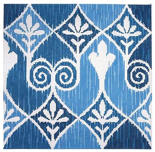 click here to view larger image of Ikat I - Blues (hand painted canvases)
