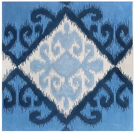 click here to view larger image of Ikat IV - Blues (hand painted canvases)