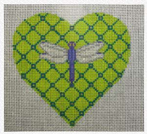 click here to view larger image of Heart - Dragonfly (hand painted canvases)