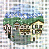 click here to view larger image of Travel Round - Austria Alps/Village (hand painted canvases)