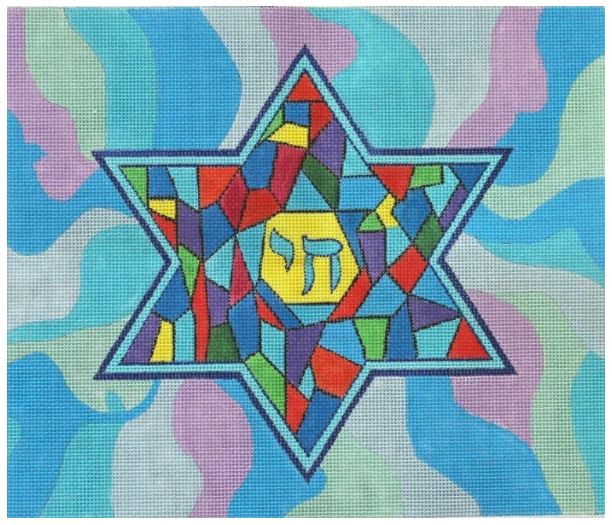 click here to view larger image of Star of David in Crystal Glass (hand painted canvases)
