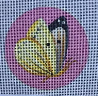 click here to view larger image of Pale Yellow Butterfly (hand painted canvases)