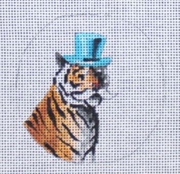click here to view larger image of Tiger in Top Hat (hand painted canvases)