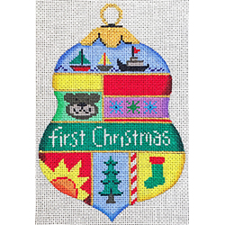 click here to view larger image of First Christmas Boy Ornament (hand painted canvases)