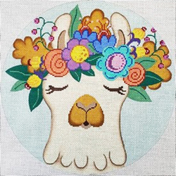 click here to view larger image of Llama w/Headdress (hand painted canvases)