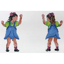 click here to view larger image of Two Sided Brunette Girl (hand painted canvases)