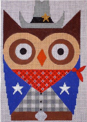click here to view larger image of Cowboy Owl (hand painted canvases)