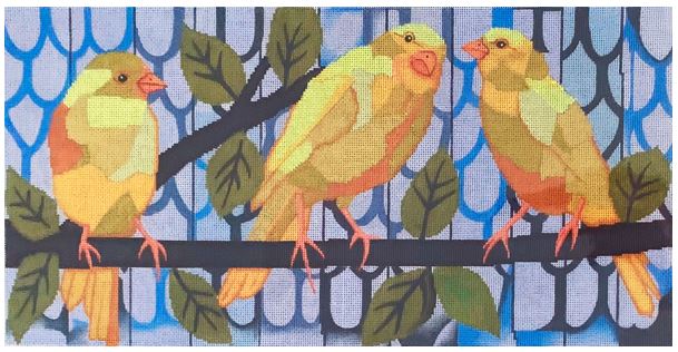 click here to view larger image of Three Yellow Birds (hand painted canvases)