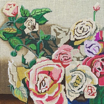 click here to view larger image of Pastel Roses - Small (hand painted canvases)