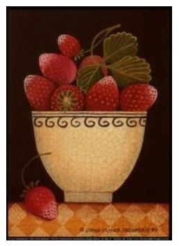 click here to view larger image of Cup of Strawberries (hand painted canvases)