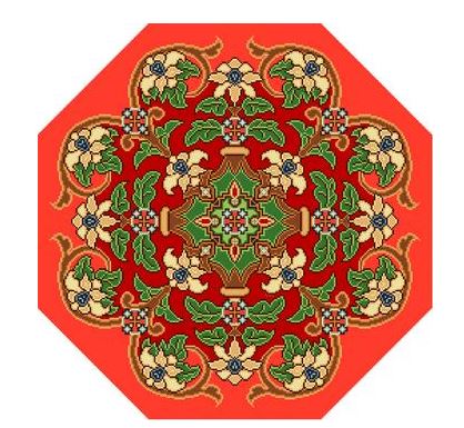 click here to view larger image of Tuscany Octagonal Burnt Orange (hand painted canvases)