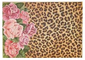 click here to view larger image of Leopard Pelt with Roses (hand painted canvases)