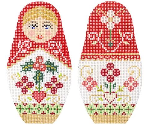 click here to view larger image of Christmas Russian Dolls - Medium (hand painted canvases)