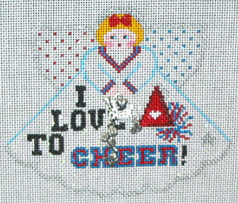 click here to view larger image of I Love to Cheer Angel (hand painted canvases)