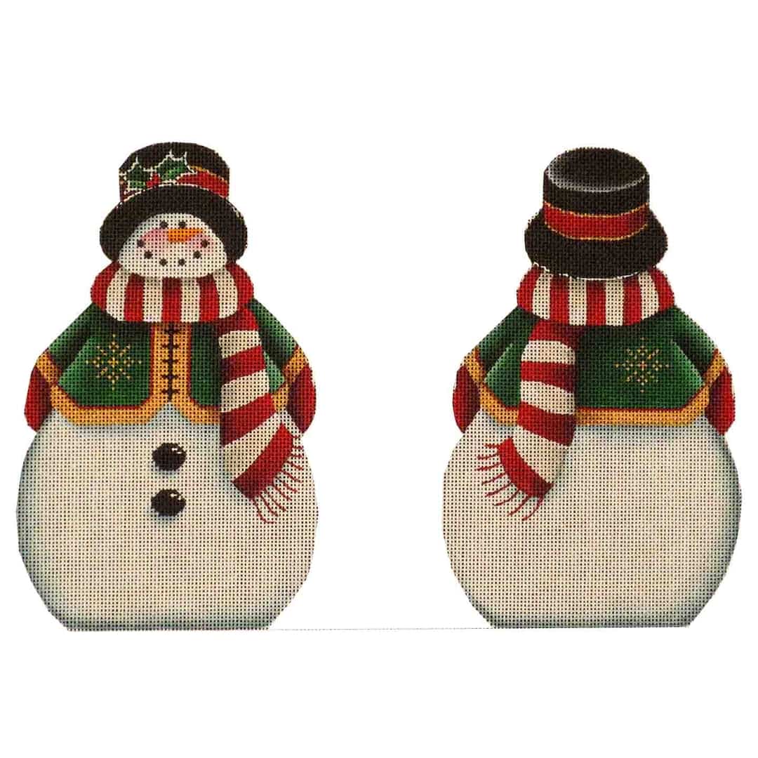click here to view larger image of Green Snowman Topper (hand painted canvases)