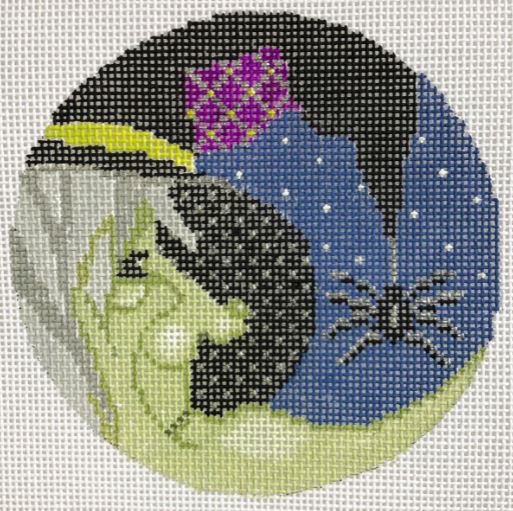 click here to view larger image of Wicked Witch Moon Round (hand painted canvases)