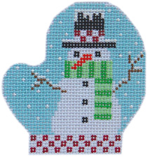 click here to view larger image of Petite Snowman Mitten (hand painted canvases)