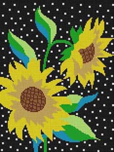 click here to view larger image of Sunflowers/Black (hand painted canvases)