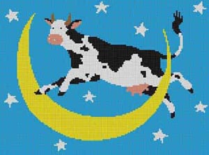 click here to view larger image of Cow Jumps Over Moon (hand painted canvases)
