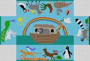 click here to view larger image of Noahs Ark Brick Cover (hand painted canvases)
