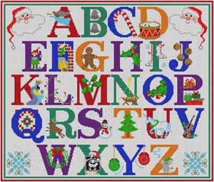 click here to view larger image of Christmas Alphabet (hand painted canvases)