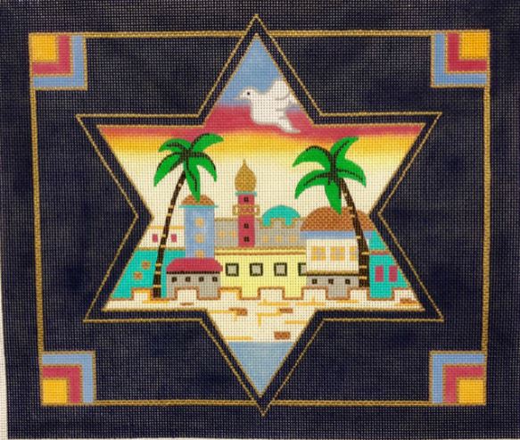 click here to view larger image of Jerusalem Star Tallis Plain (hand painted canvases)