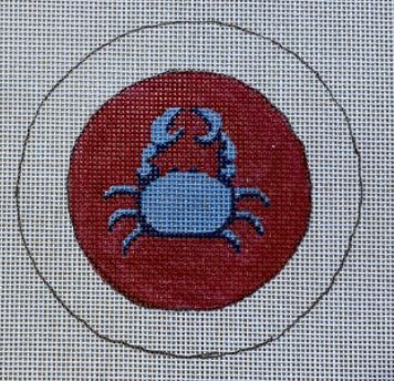 click here to view larger image of Button Cover - Blue Crab (hand painted canvases)