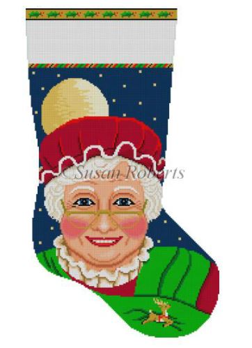 click here to view larger image of Mrs Claus Face Stocking (hand painted canvases)